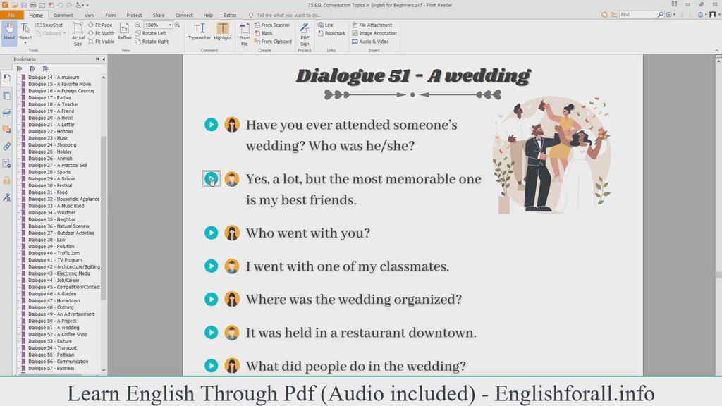 'Video thumbnail for English Conversation About A wedding'