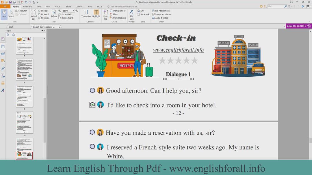 'Video thumbnail for English Conversations in Hotels and Restaurants - Check in'