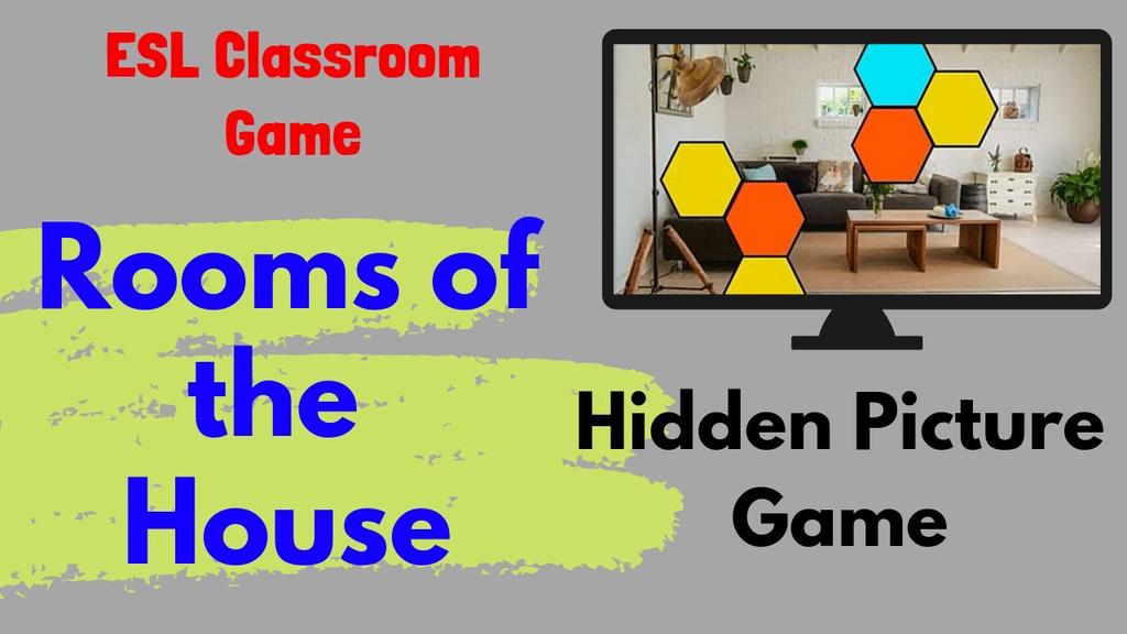'Video thumbnail for ESL Game | Rooms of the House | Hidden Picture Game'