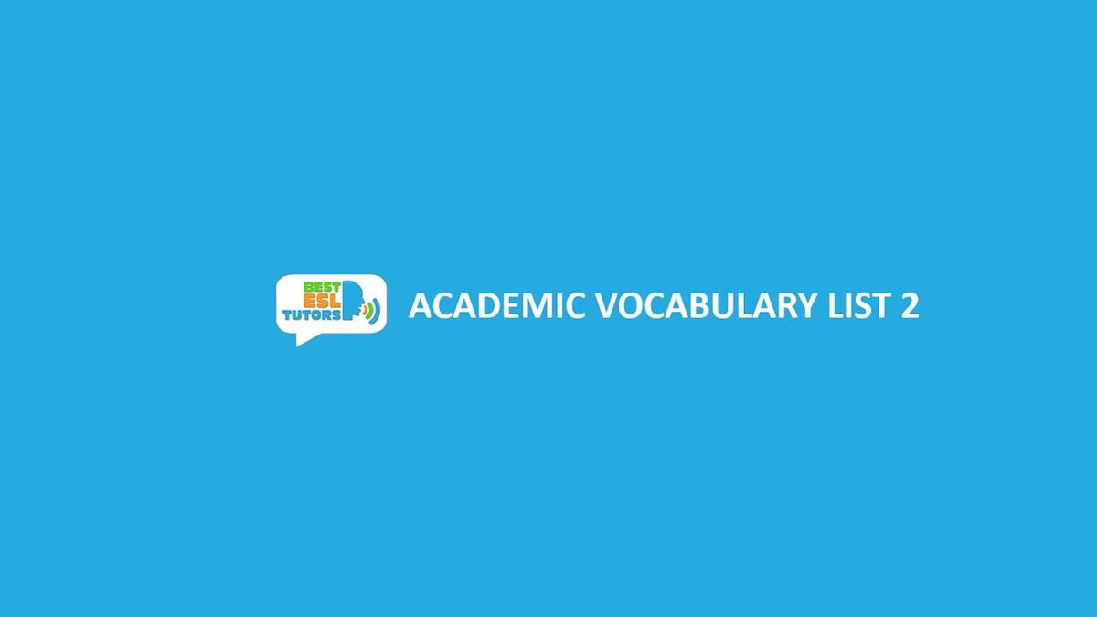 'Video thumbnail for Free English Lesson:  Academic Vocabulary List 2'