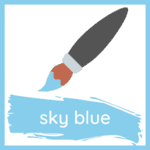 Sky blue color in English