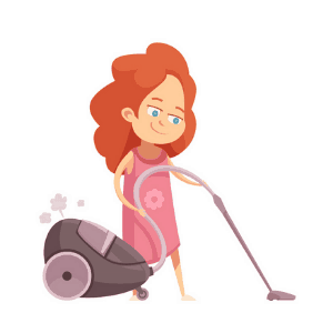 Girl vacuuming