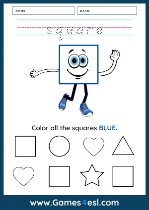 2D Shapes Worksheet - Square