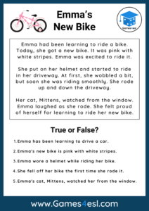 2nd Grade Reading Comprehension Worksheets | Games4esl