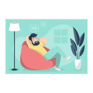 Man relaxing at home