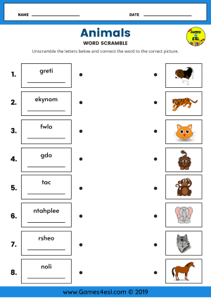 Animal Worksheets | Games4esl