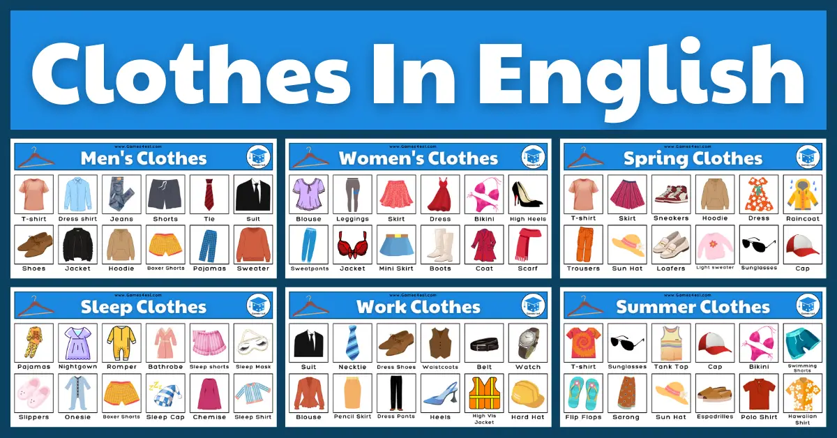 Summer Clothes Vocabulary Flashcards