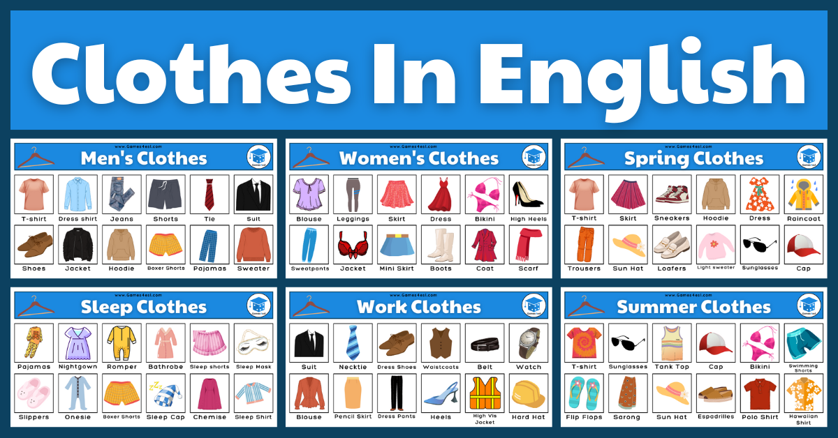 Learn Names Of Clothes Mens Clothing Vocabulary In English
