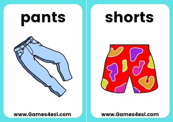 Clothes Flashcards Games4esl