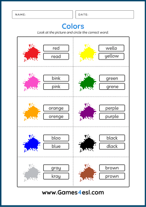 Colors PDF Worksheet