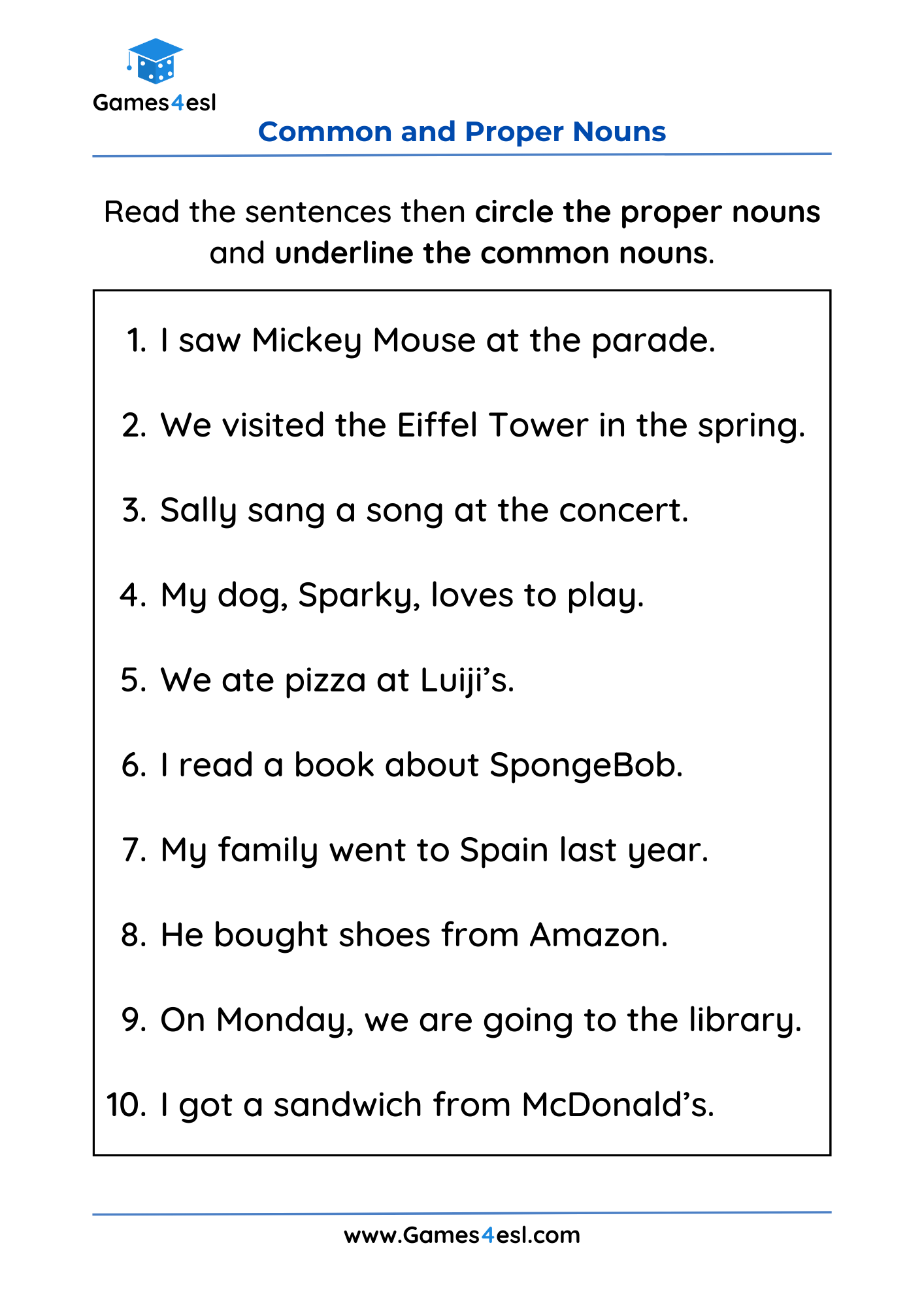 common-and-proper-noun-worksheets-games4esl for Free Printable Common And Proper Noun Worksheets Common And Proper Noun Worksheets | Games4esl for Free Printable Common And Proper Noun Worksheets