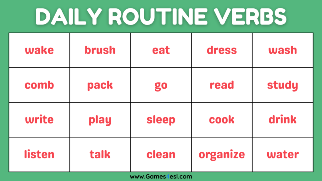 A List Of Verbs For Kids