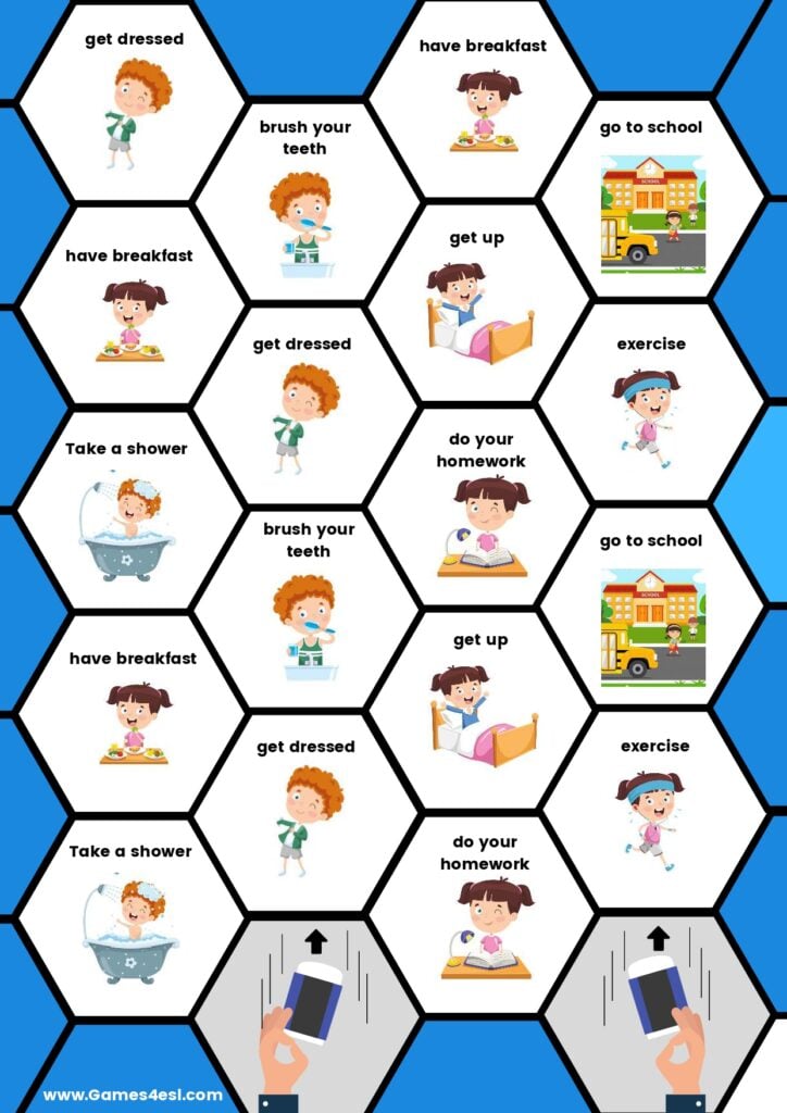 A Printable Board Game about daily routines.