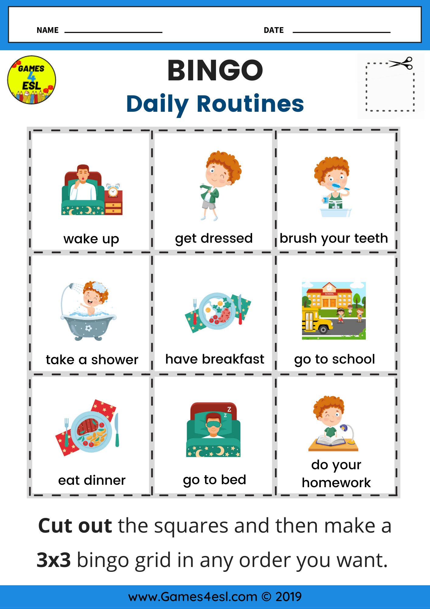 Daily Routines-Telling Time-Board Ga…: English ESL worksheets pdf & doc