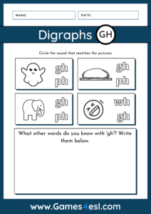 Free Digraph Worksheets | Games4esl