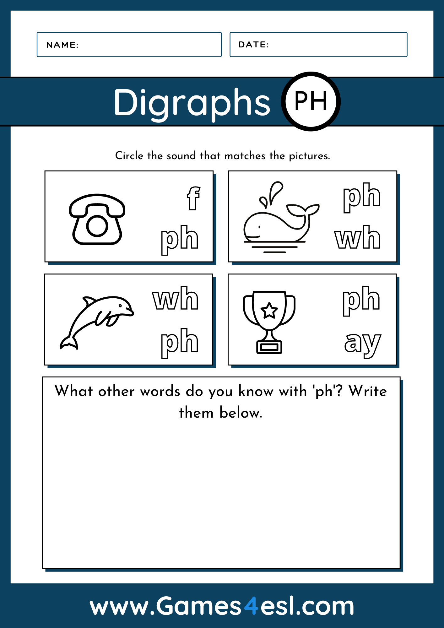 Ph Digraph Worksheet