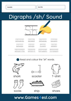 Digraph Worksheet Sh Sound