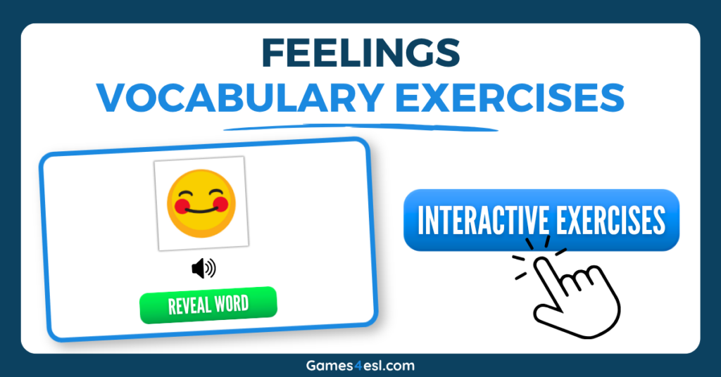 Feelings vocabulary exercises.