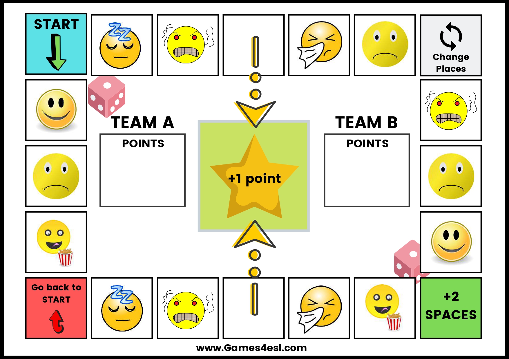 Printable Feelings And Emotions Board Games | Games4esl