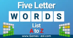 Extensive List Of 5 Letter Words In English | A to Z