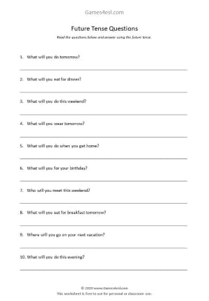 Future Tense Questions