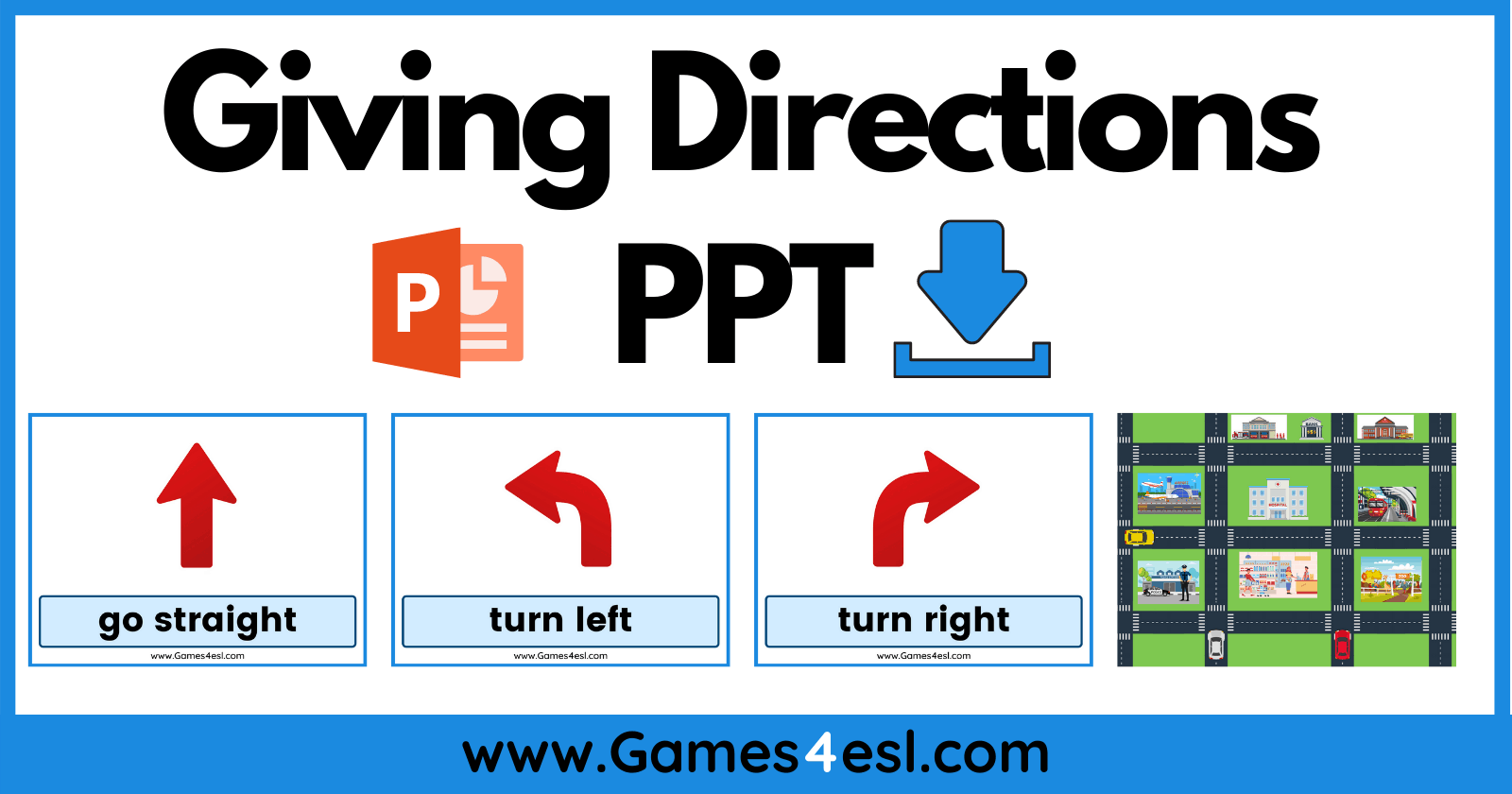 Giving Directions Teaching english, Esl teaching elementary, Teaching  english online, jogos online de graça + give directions + wall 