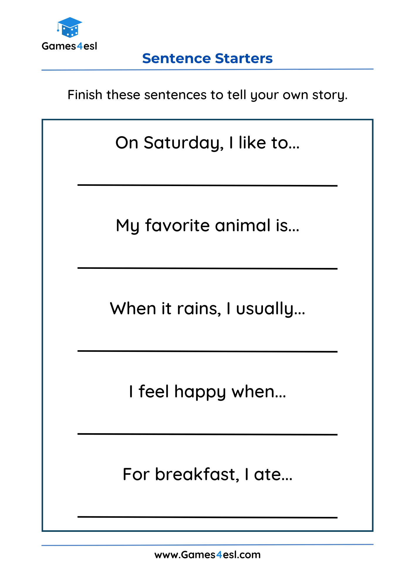 Grade 2 Sentence Worksheets | Games4esl grade-2-sentence-worksheets-games4esl