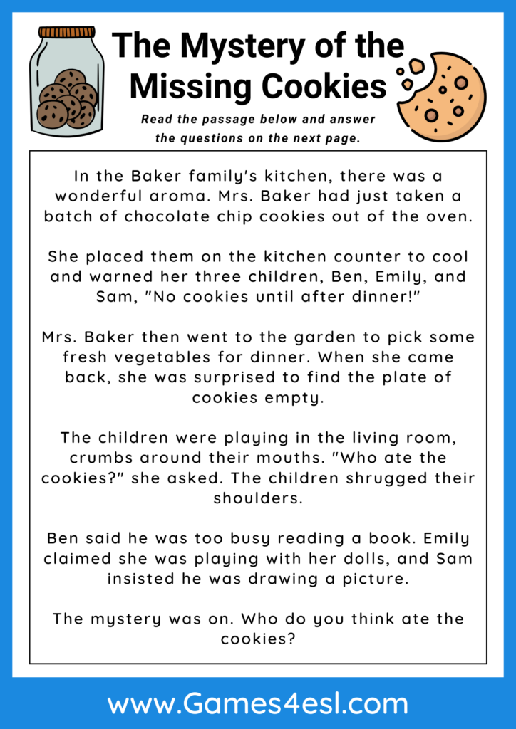 Grade 4 Reading Comprehension Worksheet