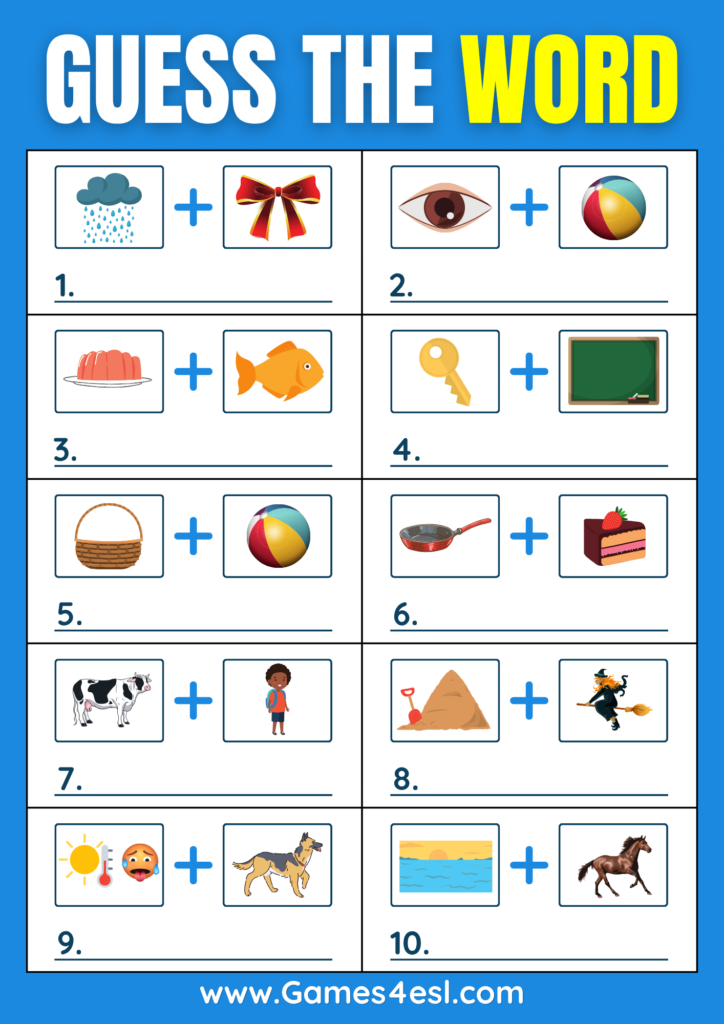 guess the word by emoji printable worksheet