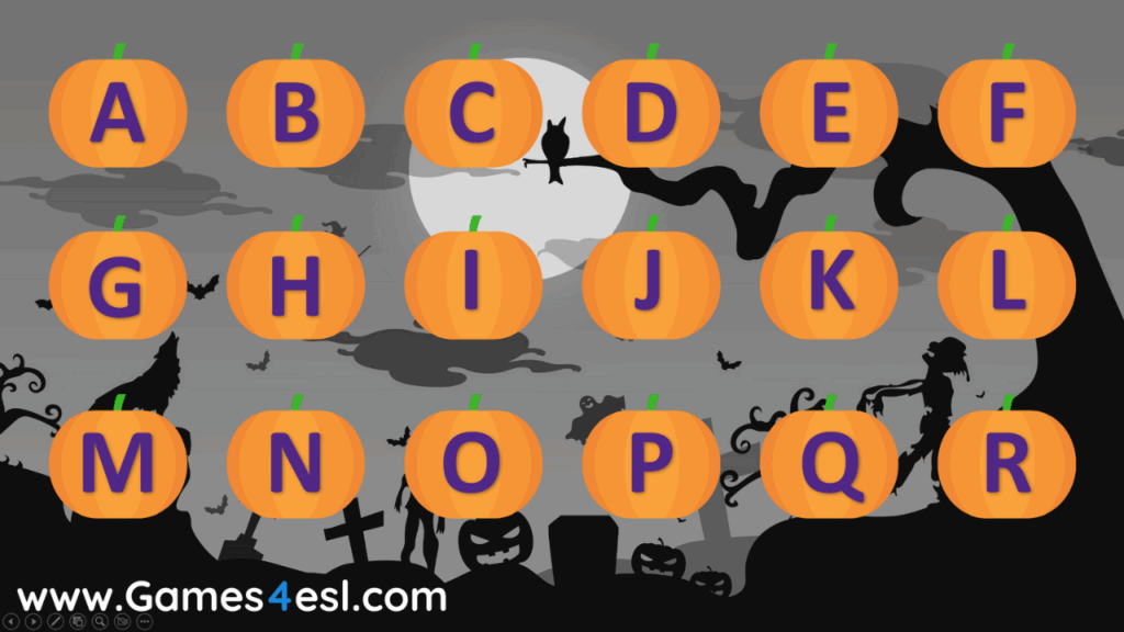 A Screenshot of a Halloween PowerPoint game