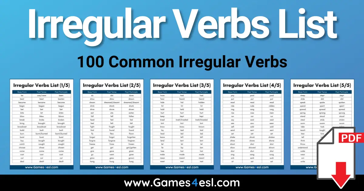 Regular and Irregular Verbs - School Lead