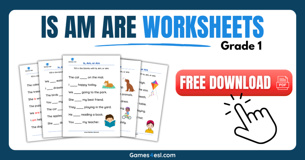 Is Am Are Worksheets For Grade 1 | Games4esl