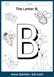 Free Letter B Worksheets | Games4esl