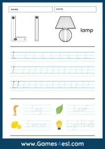 Free Letter L Worksheets | Games4esl