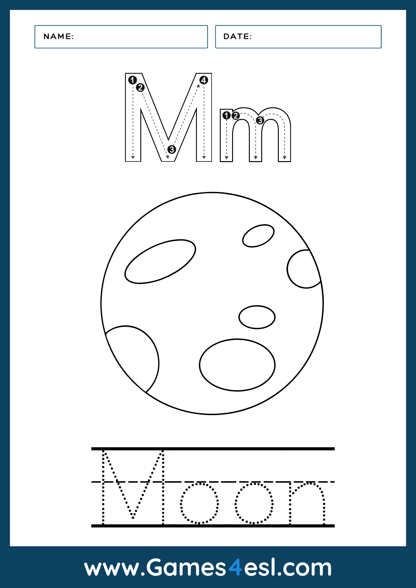 A Letter M Worksheet