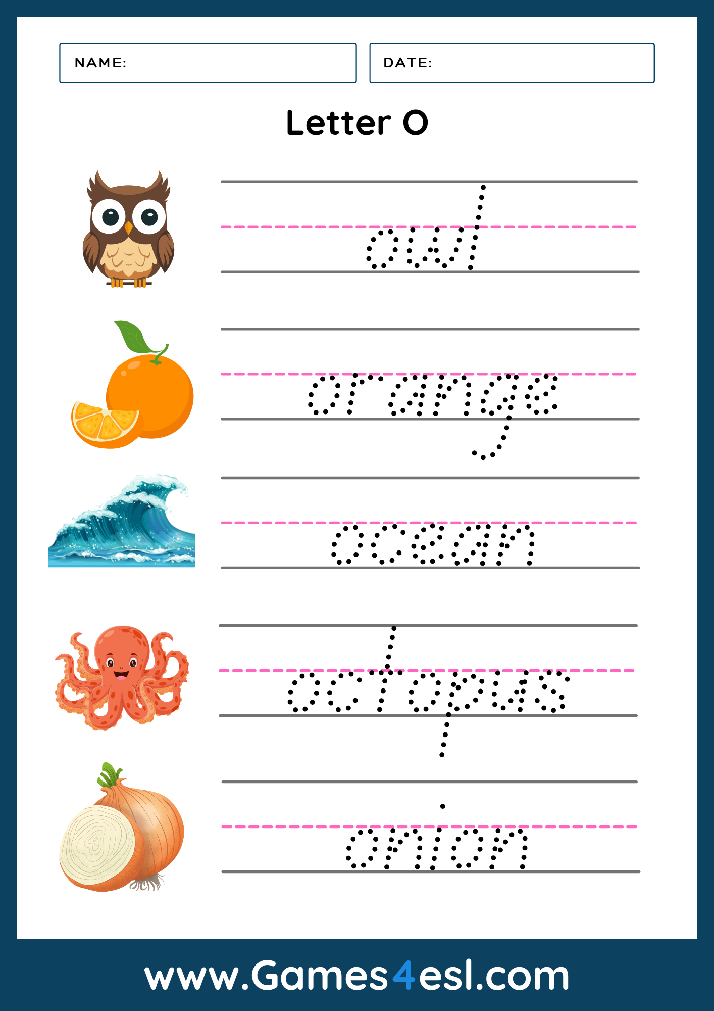 Letter O Writing Worksheet