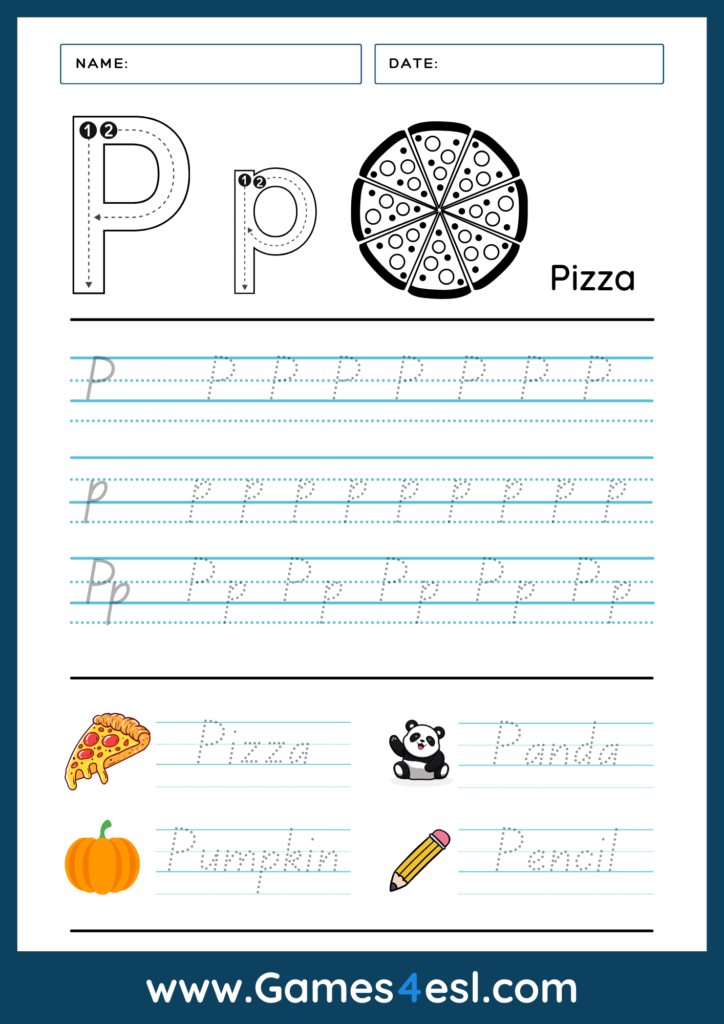 Letter P Tracing Worksheet