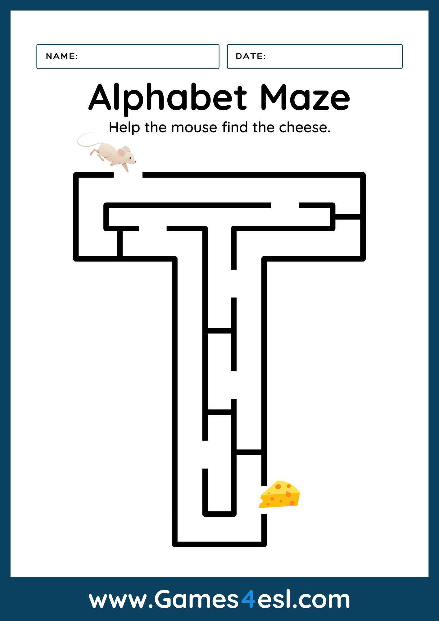 A Letter T activity worksheet