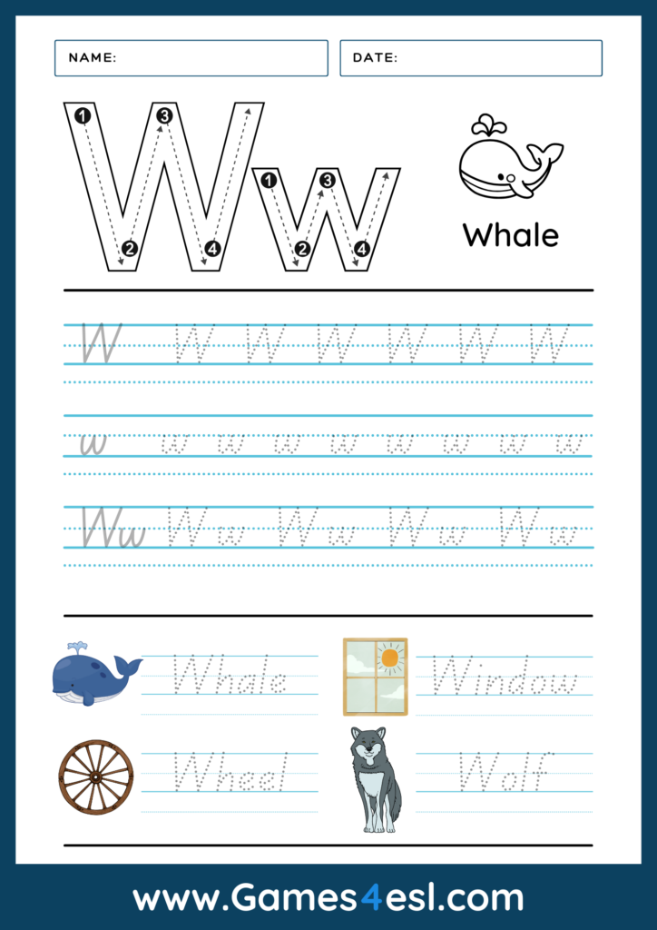 A Letter W Tracing Worksheet