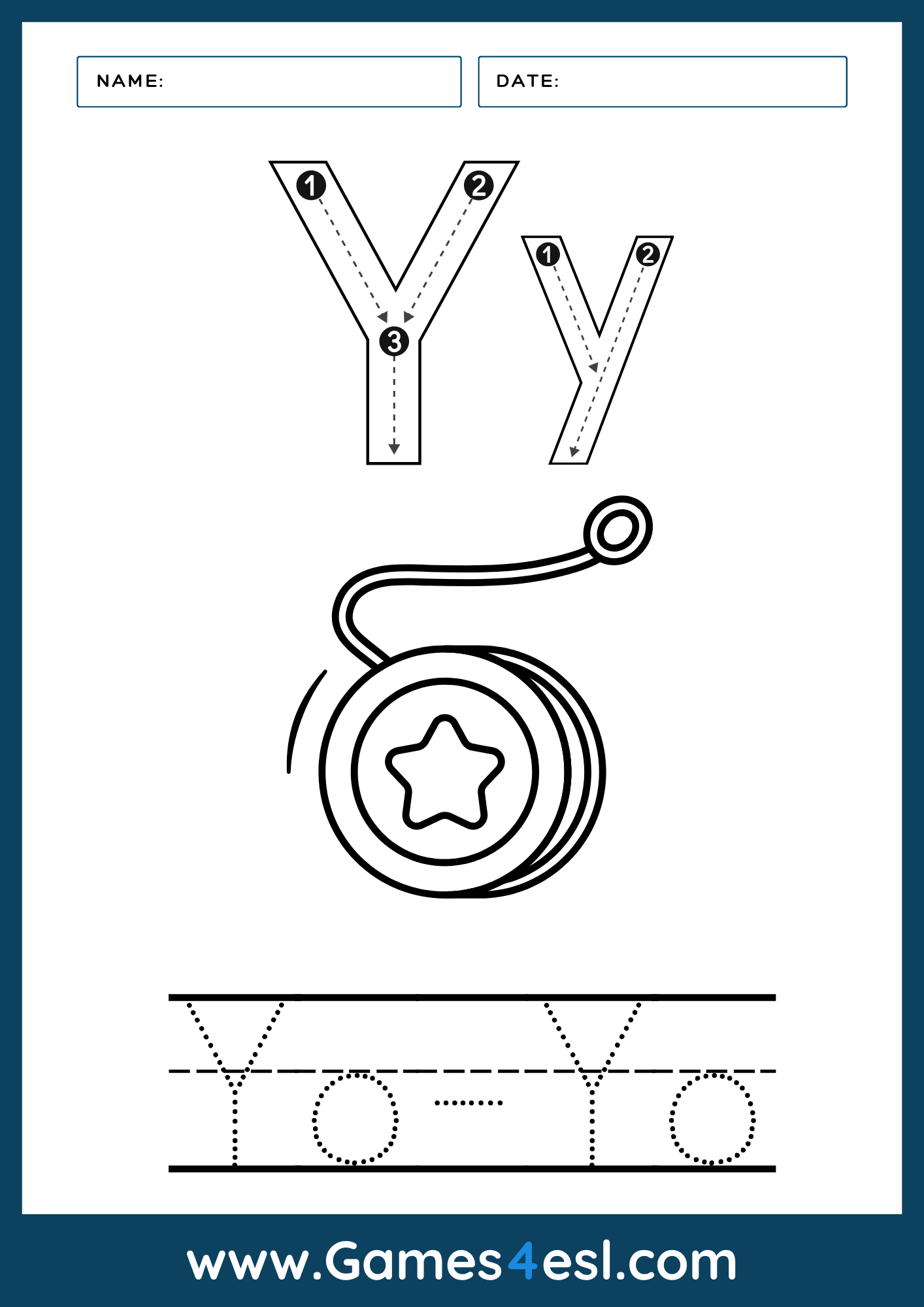 A Letter Y Worksheet