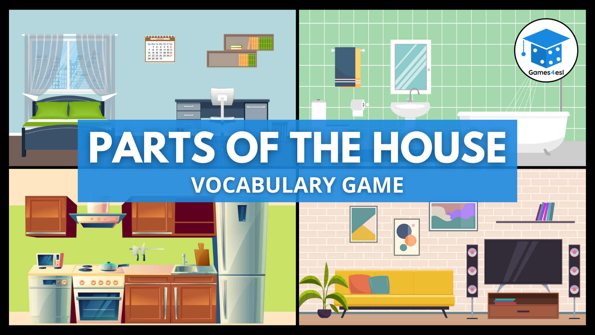 Parts Of The House Vocabulary Game | Games4esl
