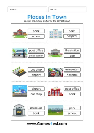 My Lovely Town - English Esl Worksheets For Distance 15D