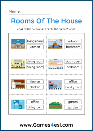 Rooms Of The House Worksheet