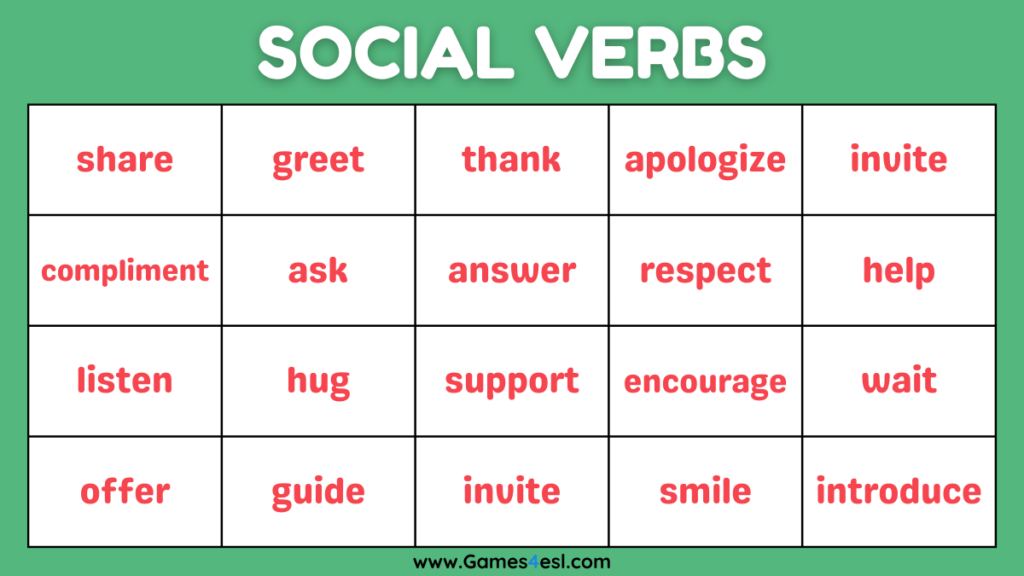 A List Of Verbs For Kids