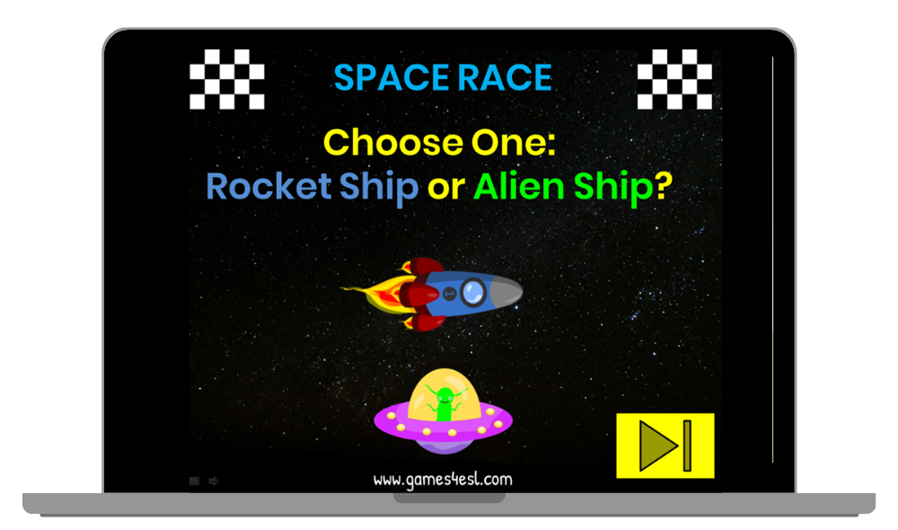 A Screenshot of the Space Race PPT Game Template