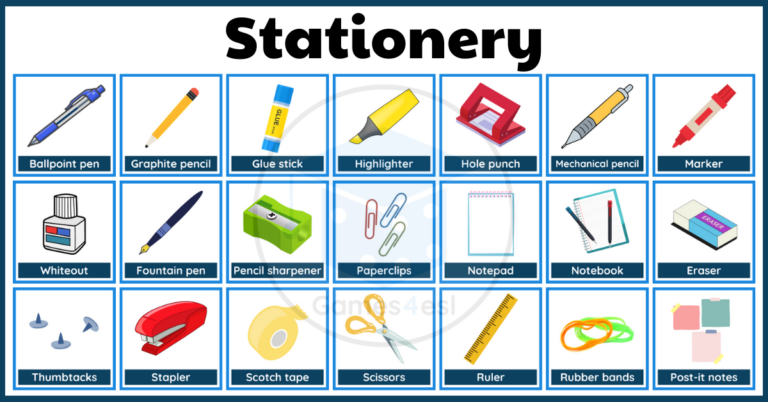 Stationery In English
