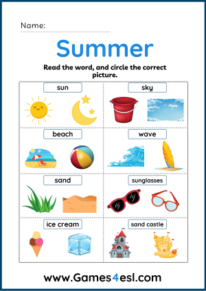 free summer worksheets for kids games4esl