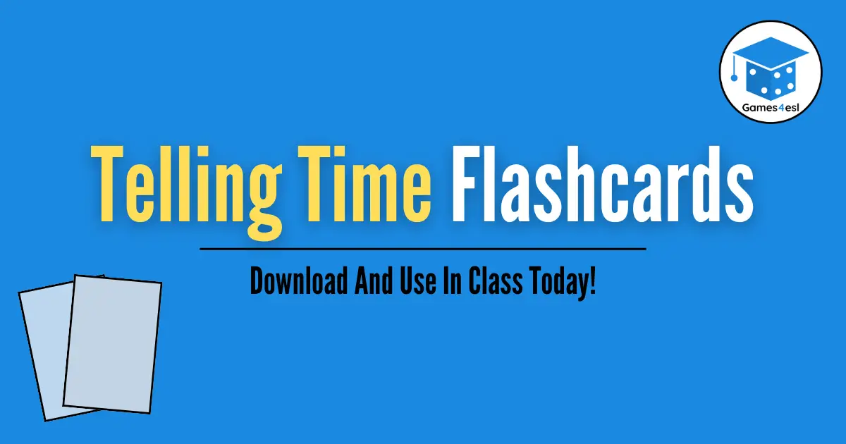 Free Telling The Time Flashcards | Games4esl