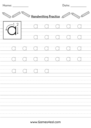 Lowercase Alphabet tracing worksheet