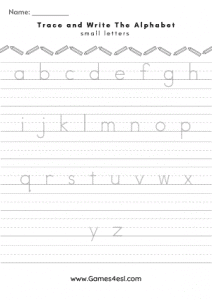 Alphabet Tracing Worksheets | Free Handwriting Practice Pages | Games4esl